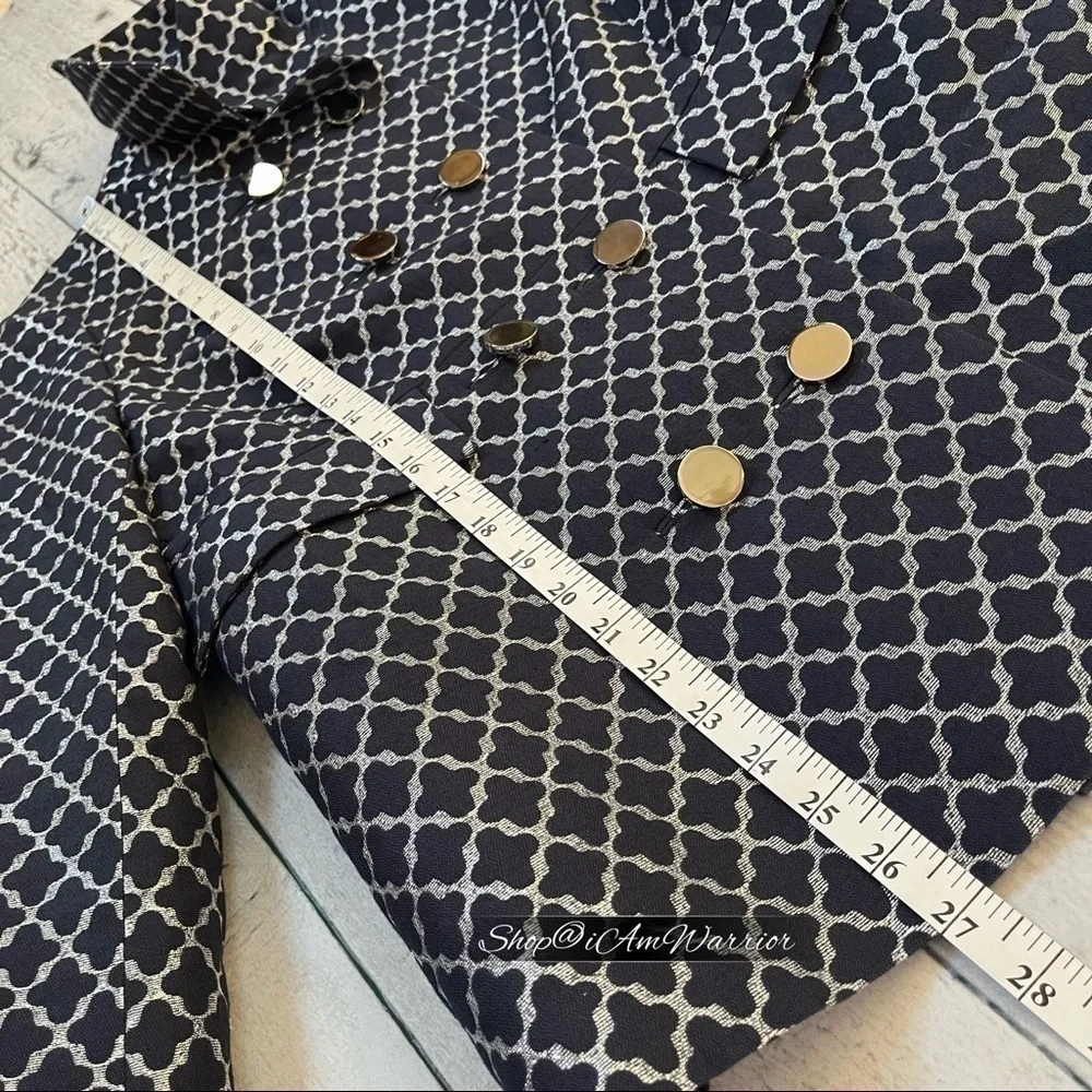 Kate Spade cotton/silk navy metallic design trench jacket *shop@iamwarrior